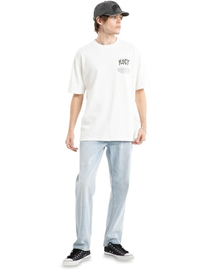 Fallen Box Fit Tee in Natural White image 6