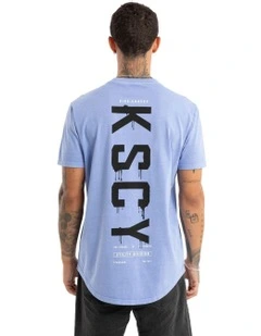 Division Dual Curved Tee in Blue