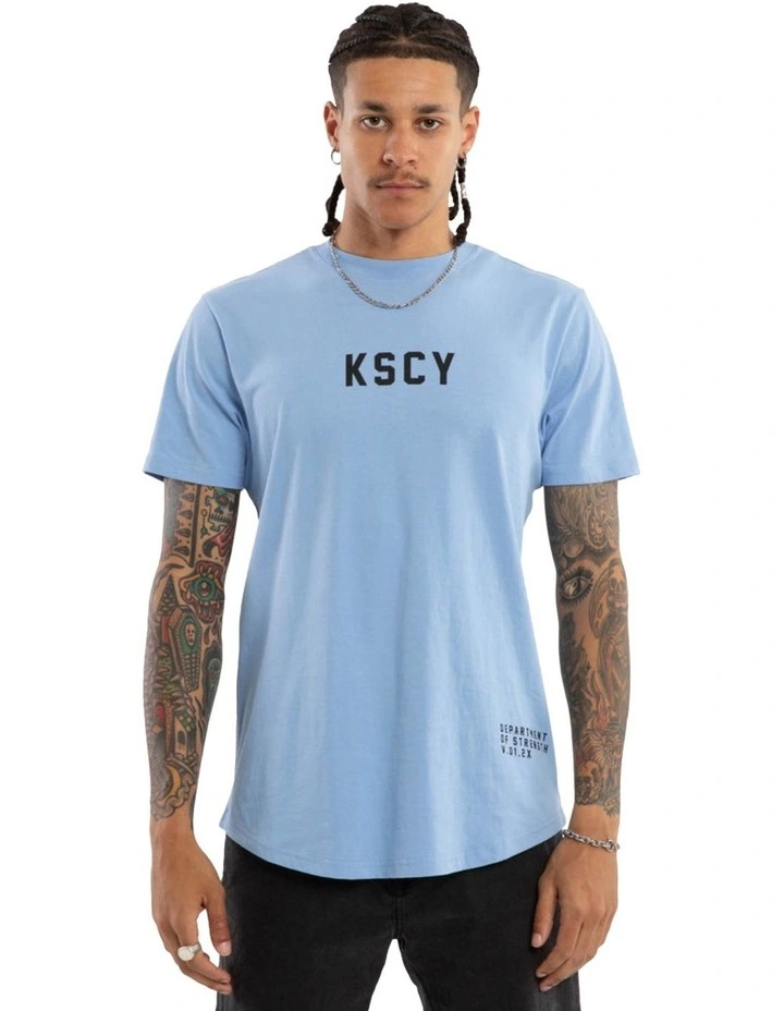 Smoke Dual Curved Tee in Blue image 2