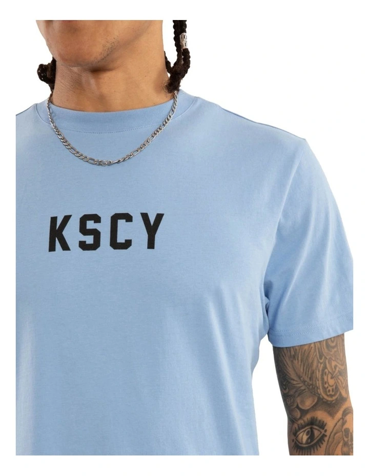 Smoke Dual Curved Tee in Blue image 3