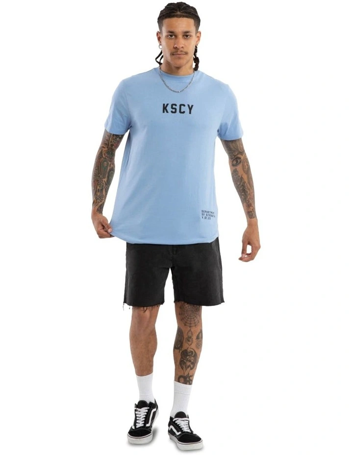 Smoke Dual Curved Tee in Blue image 5