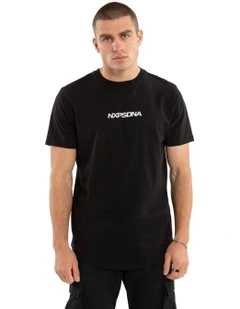 Jumpshot Dual Curved Tee in Jet Black