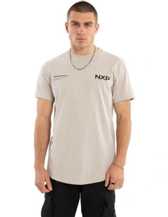 Crime Dual Curved Tee in Grey