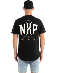 Dominate Dual Curved Tee in Jet Black