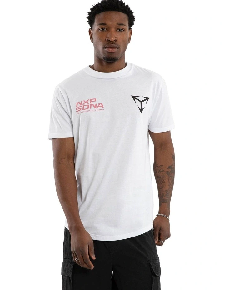 Finest Dual Curved Tee in White image 2