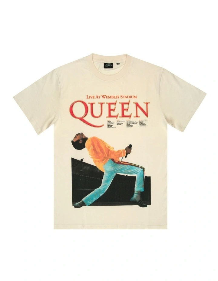 Queen Live At Wembley 1986 Tee in Off White image 3