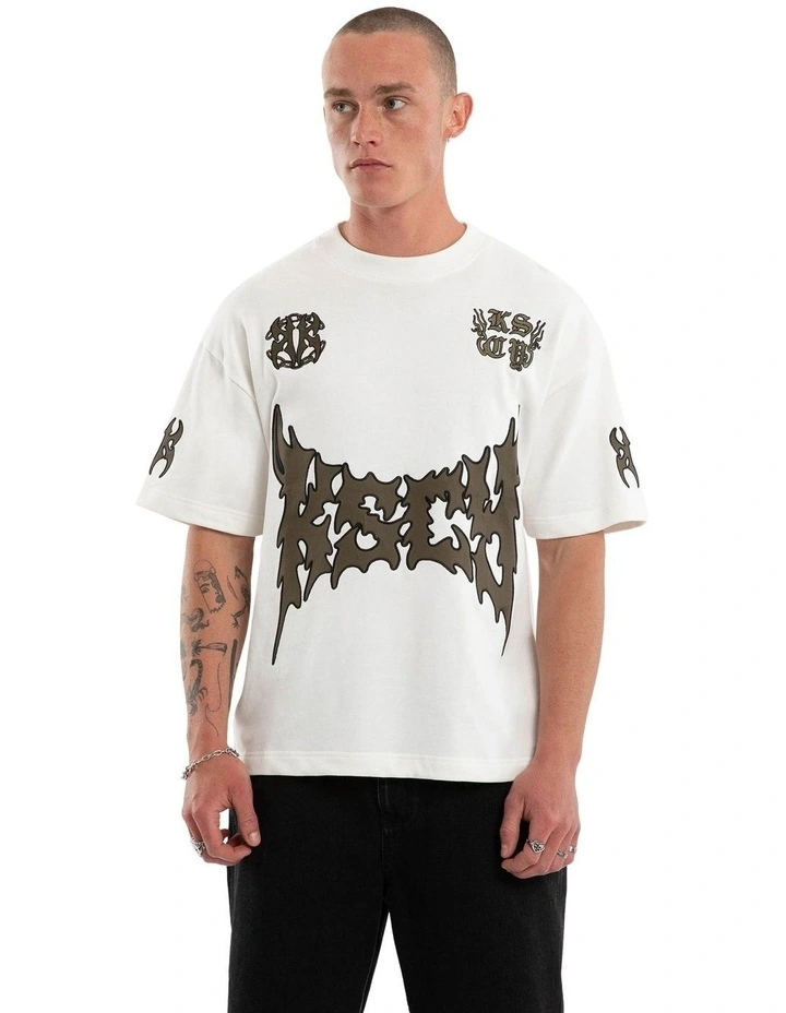 Hustler Loopback Street Tee in White image 1