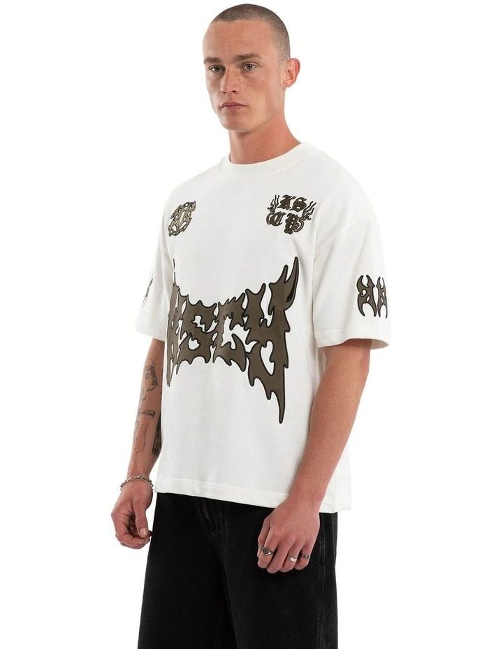 Hustler Loopback Street Tee in White image 3
