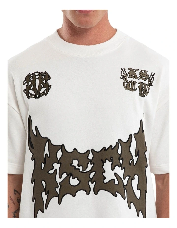 Hustler Loopback Street Tee in White image 4