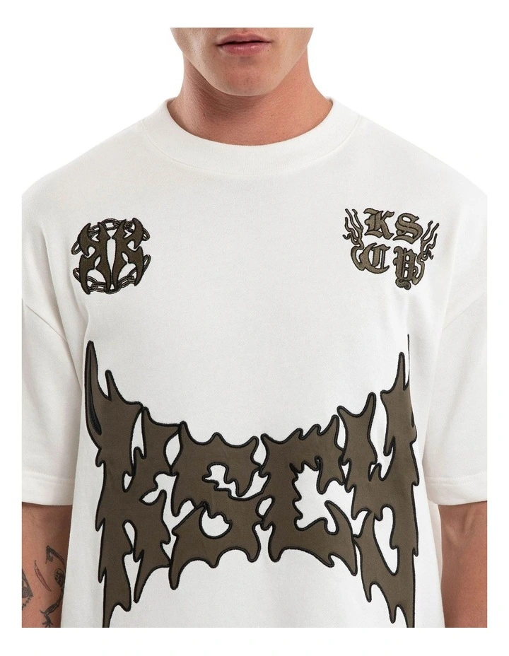 Hustler Loopback Street Tee in White image 4