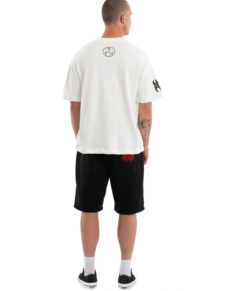 Hustler Loopback Street Tee in White image 5