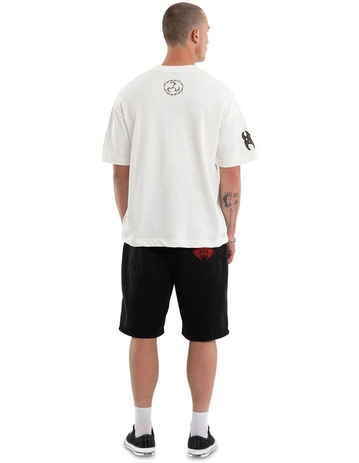 Hustler Loopback Street Tee in White image 5