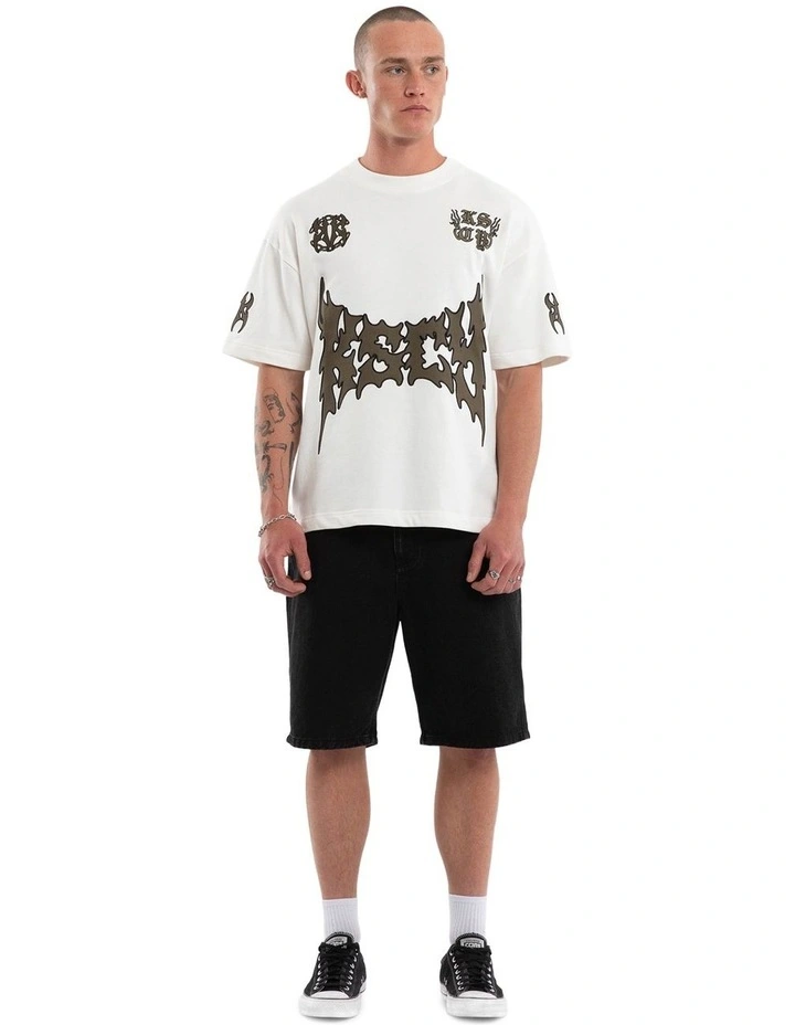 Hustler Loopback Street Tee in White image 6