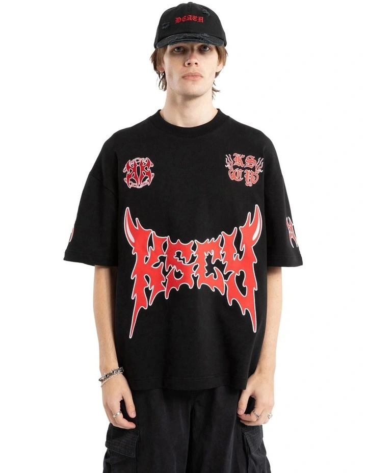 Hustler Loopback Street Tee in Black image 1