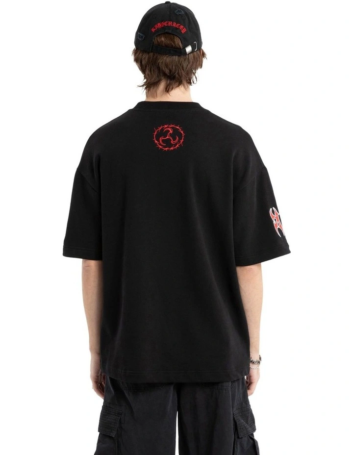 Hustler Loopback Street Tee in Black image 2