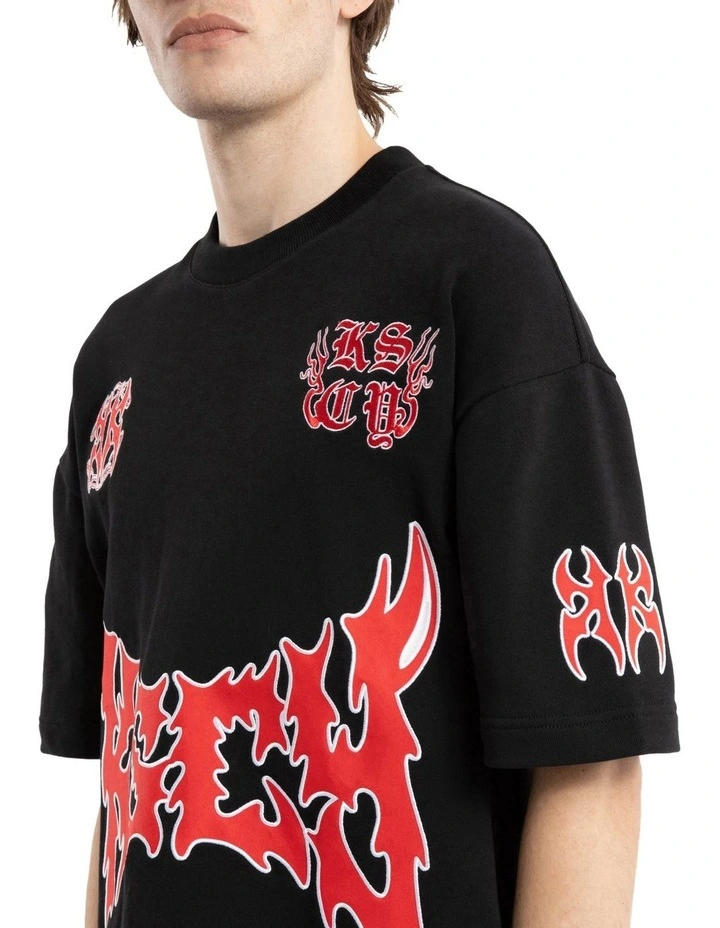 Hustler Loopback Street Tee in Black image 4