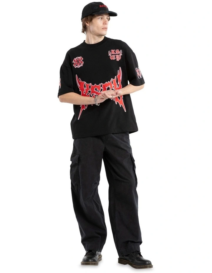 Hustler Loopback Street Tee in Black image 6