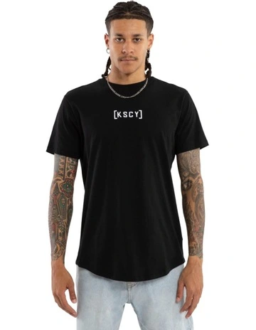 Pronto Dual Curved Tee in Black