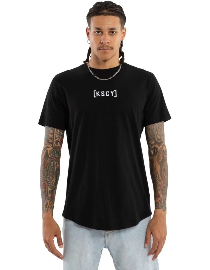 Pronto Dual Curved Tee in Black image 1