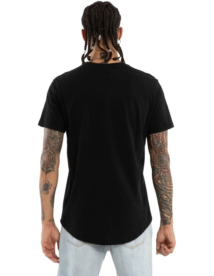 Pronto Dual Curved Tee in Black image 2