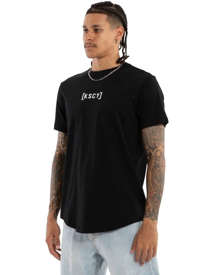 Pronto Dual Curved Tee in Black image 3