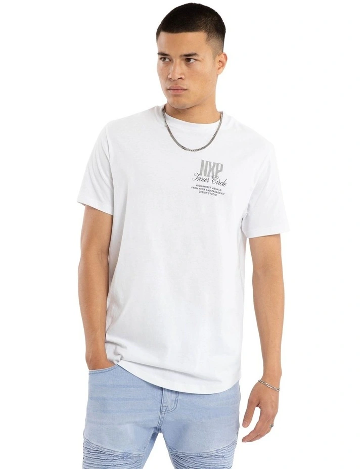 Dynamic Dual Curved Tee in White image 2