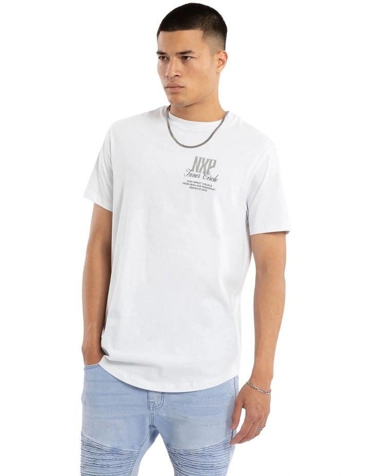 Dynamic Dual Curved Tee in White image 3