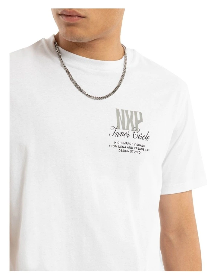 Dynamic Dual Curved Tee in White image 4