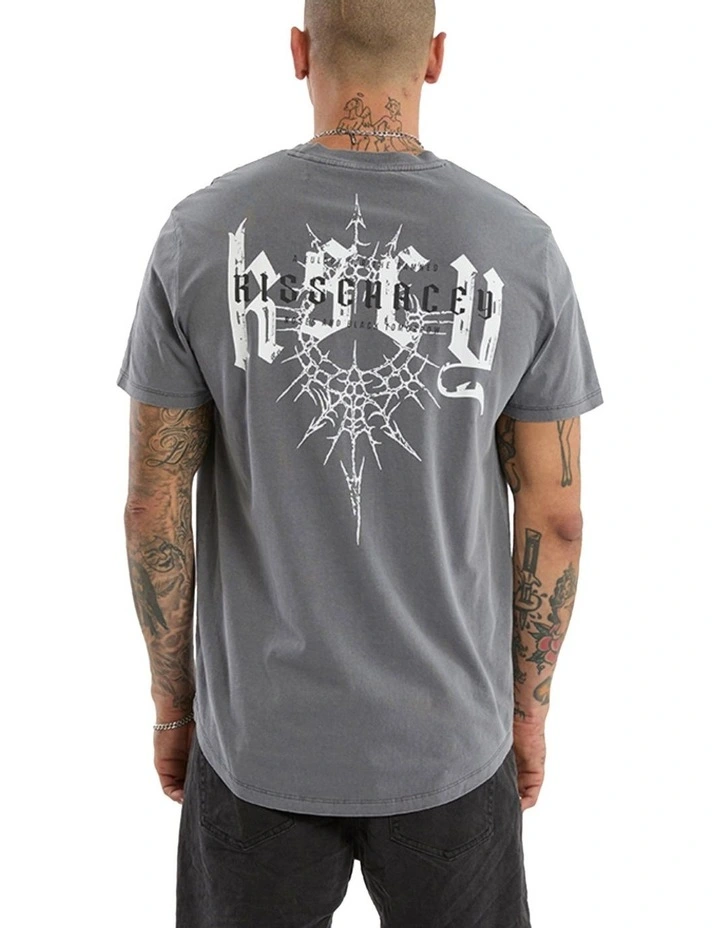 Winged Dual Curved Tee in Grey image 1