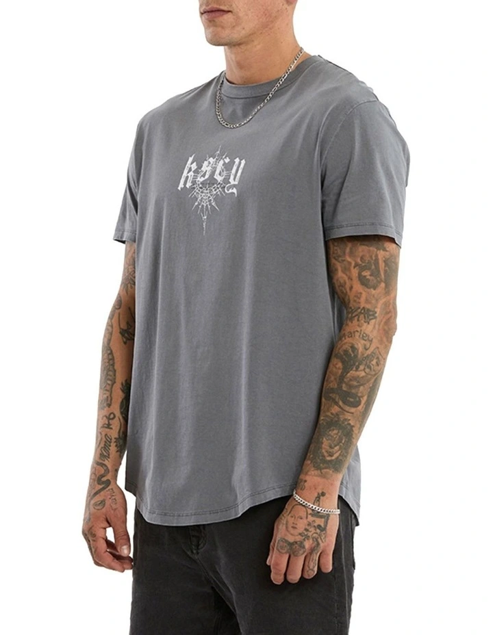 Winged Dual Curved Tee in Grey image 6