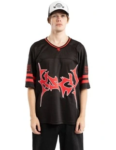 Siren Football Jersey T-shirt in Black