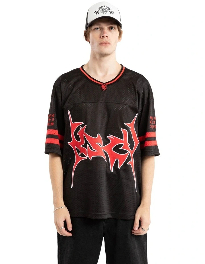 Siren Football Jersey T-shirt in Black image 1