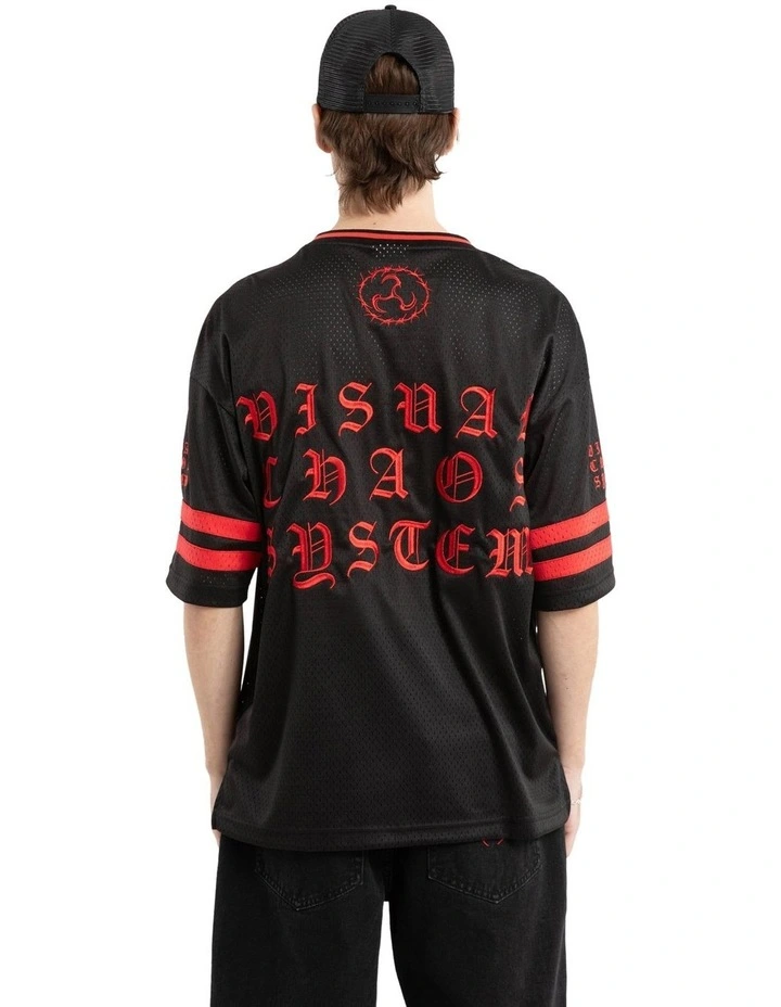 Siren Football Jersey T-shirt in Black image 2