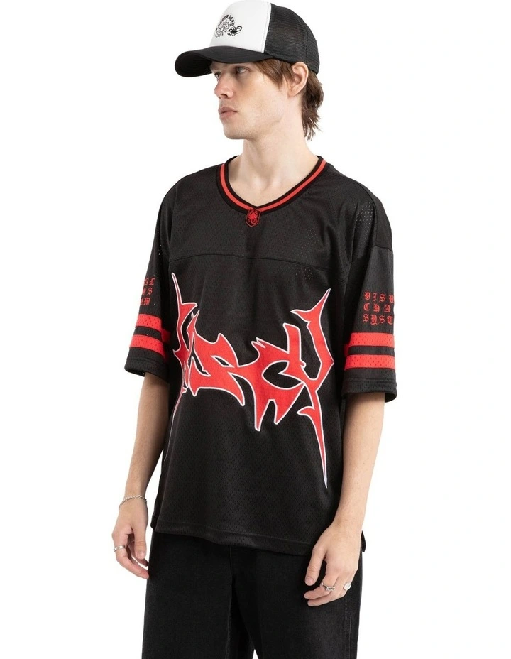 Siren Football Jersey T-shirt in Black image 3