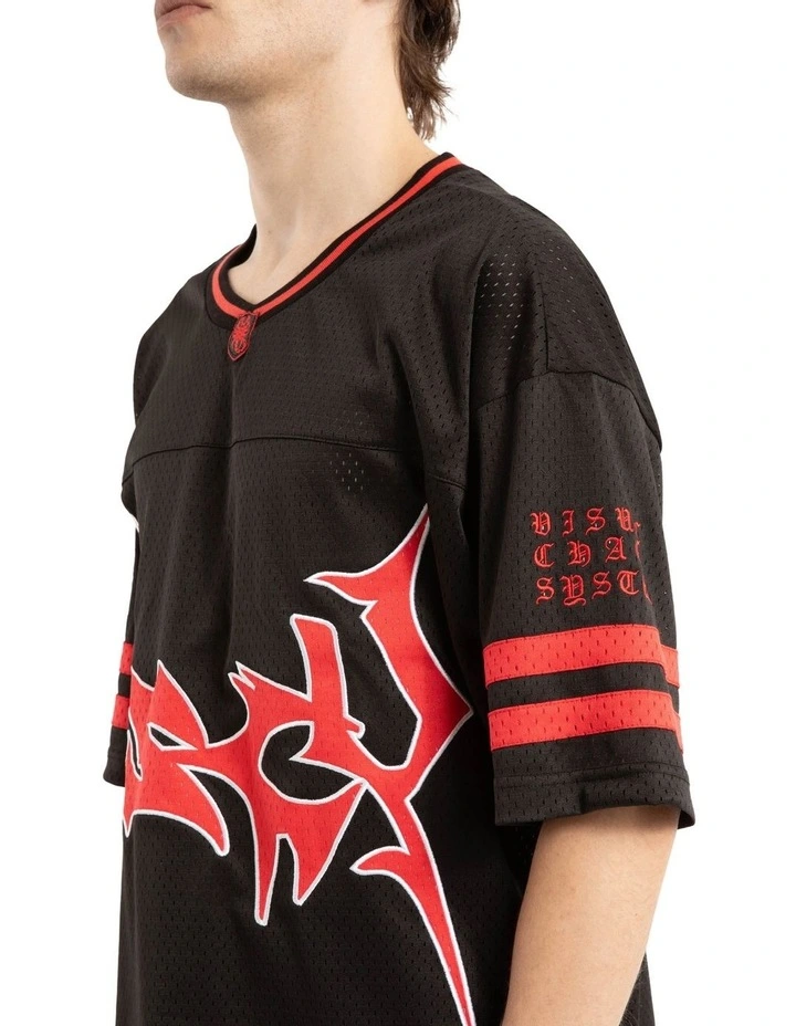 Siren Football Jersey T-shirt in Black image 4