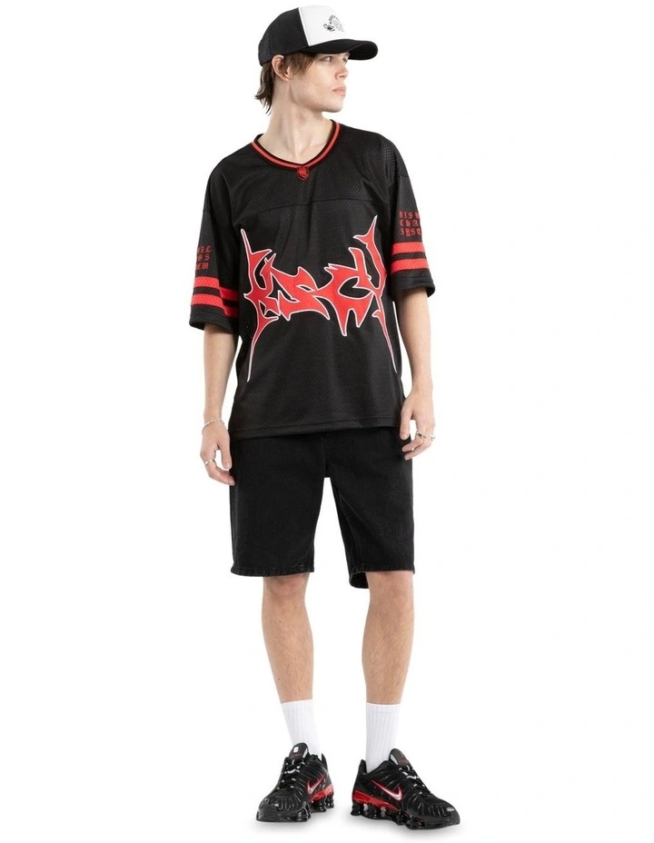 Siren Football Jersey T-shirt in Black image 6