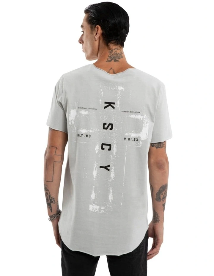 Victory Raw V-Neck Tee in Grey image 1