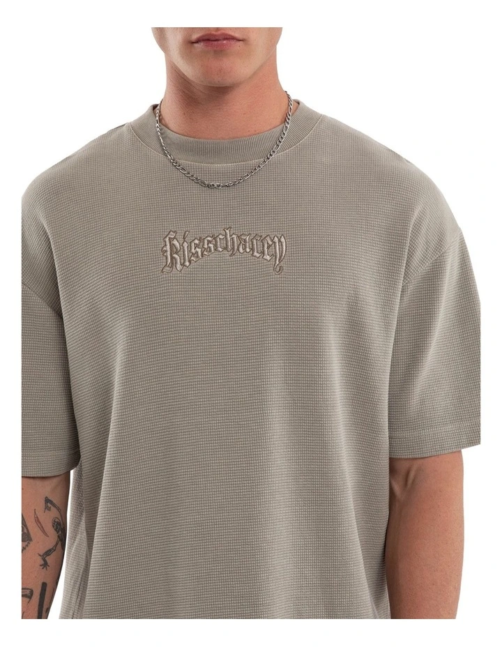 Scars Waffle Street Tee in Beige image 4
