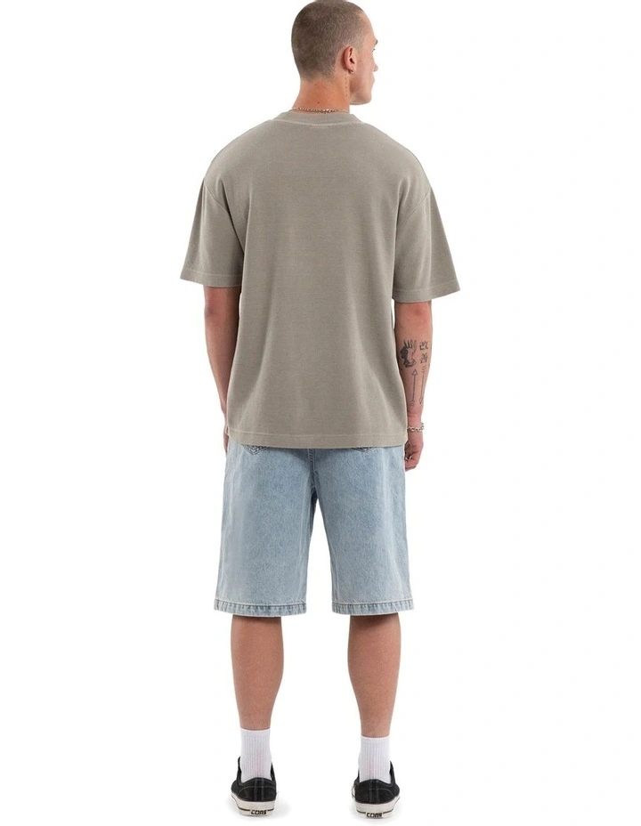 Scars Waffle Street Tee in Beige image 5