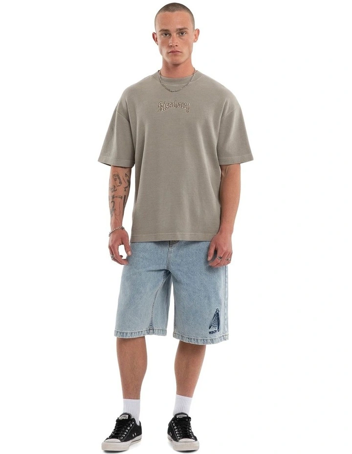 Scars Waffle Street Tee in Beige image 6