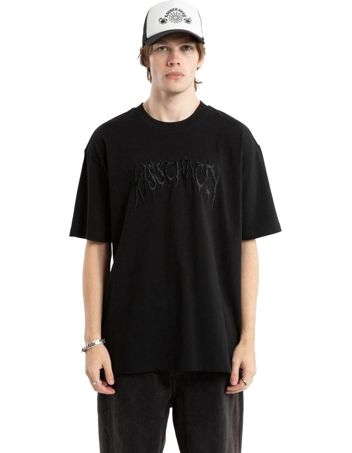 Mirage Box Fit Tee in Black image 2