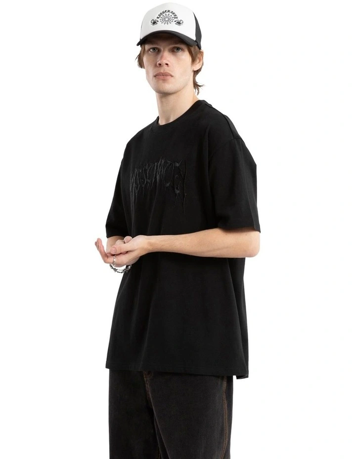 Mirage Box Fit Tee in Black image 3