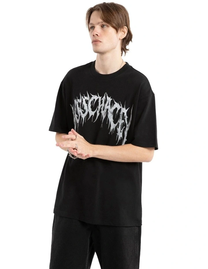 Utopia Box Fit Tee in Black image 3