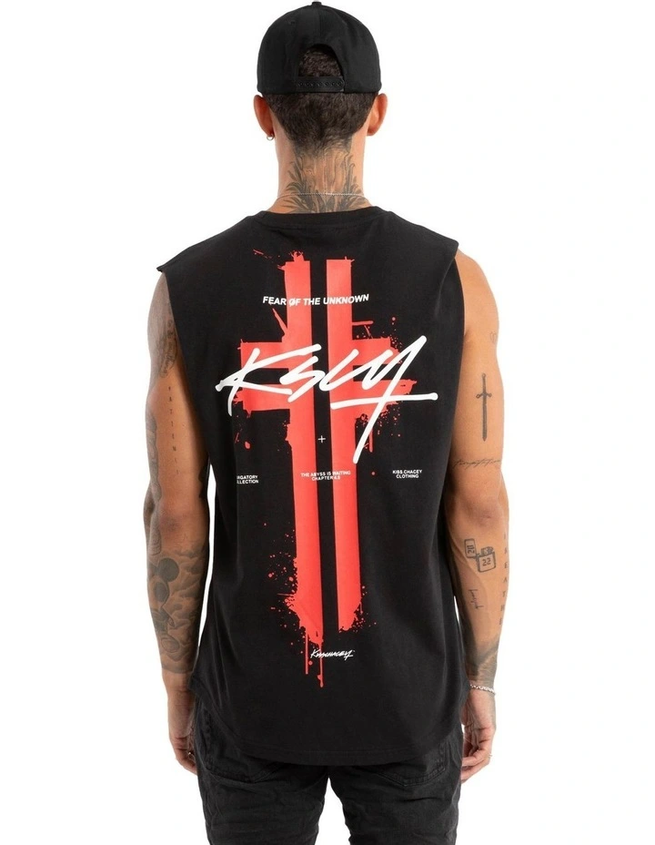 Letdown Dual Curved Muscle Tank in Black image 1