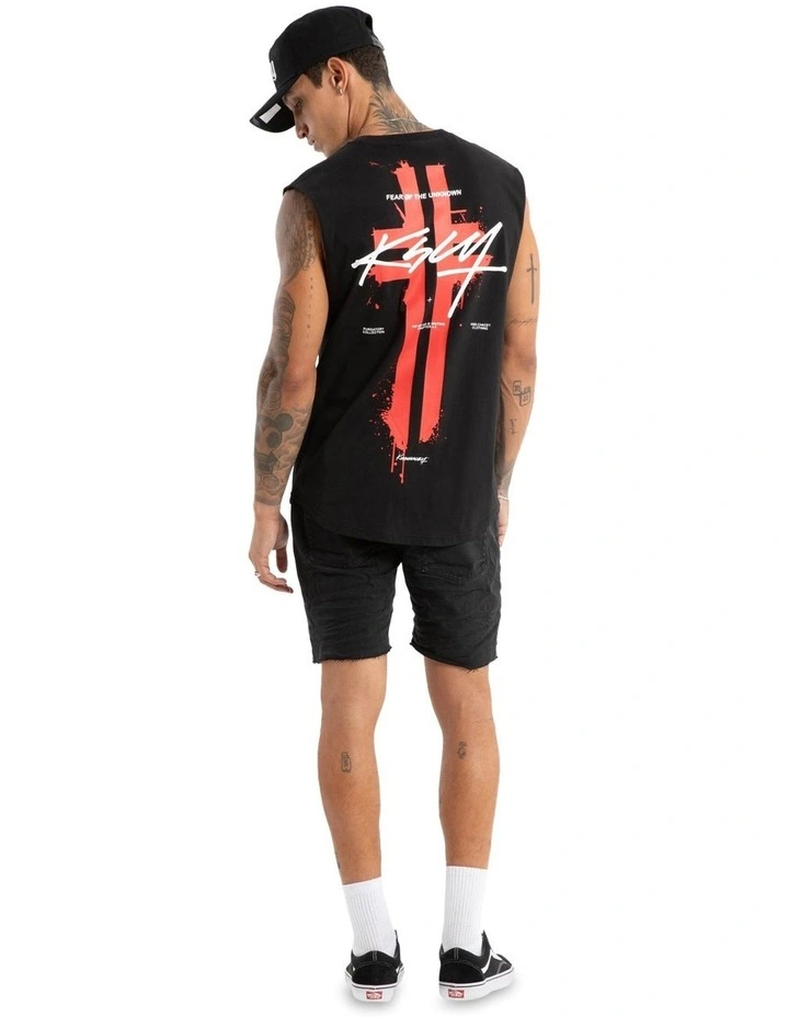 Letdown Dual Curved Muscle Tank in Black image 6