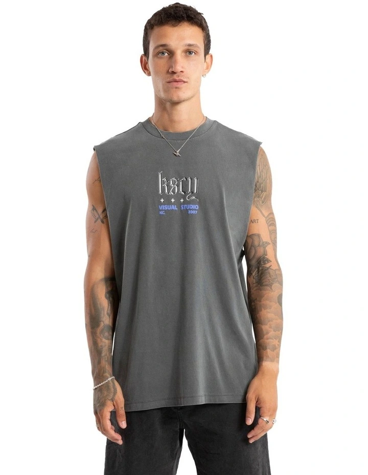 Studio Relaxed Muscle Tank in Grey image 2