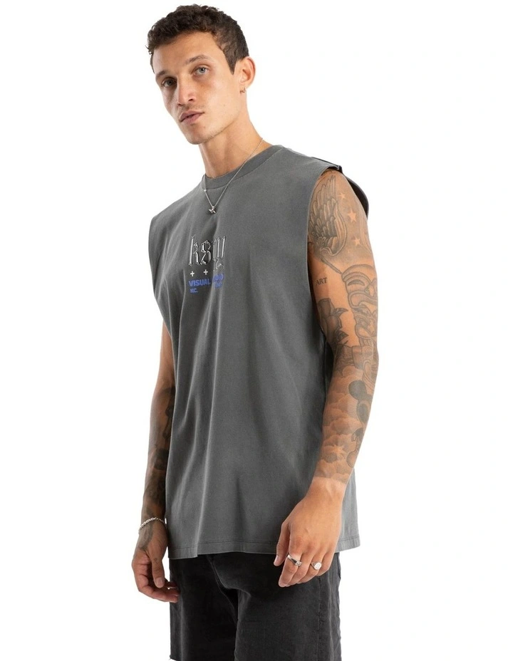 Studio Relaxed Muscle Tank in Grey image 3