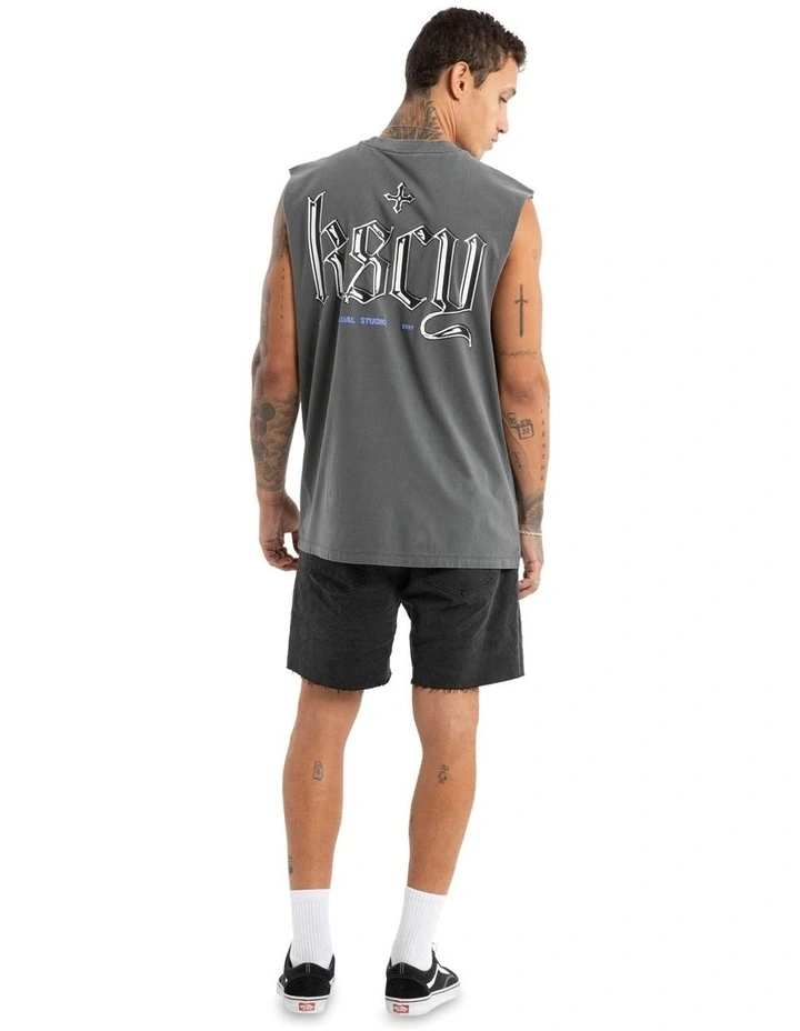 Studio Relaxed Muscle Tank in Grey image 6