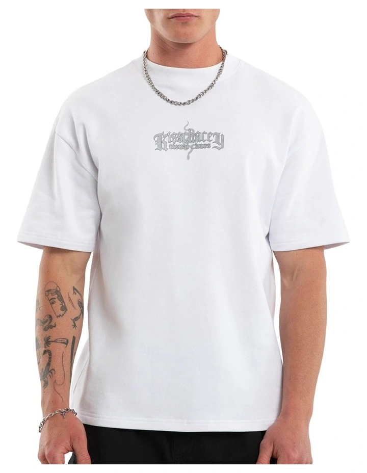 Broken Loopback Street Tee in White image 2