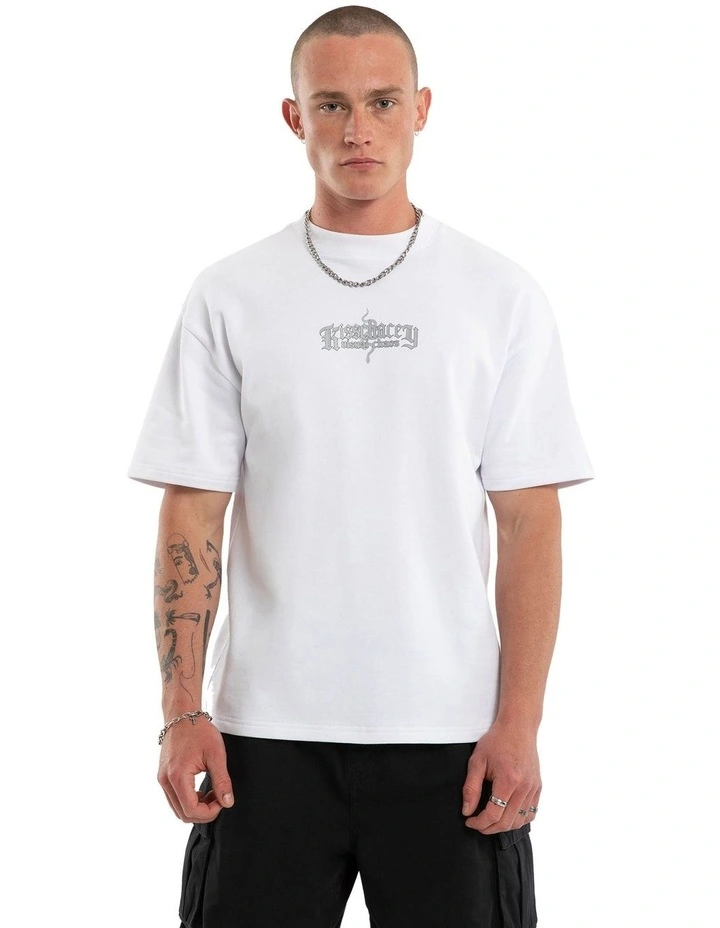 Broken Loopback Street Tee in White image 2
